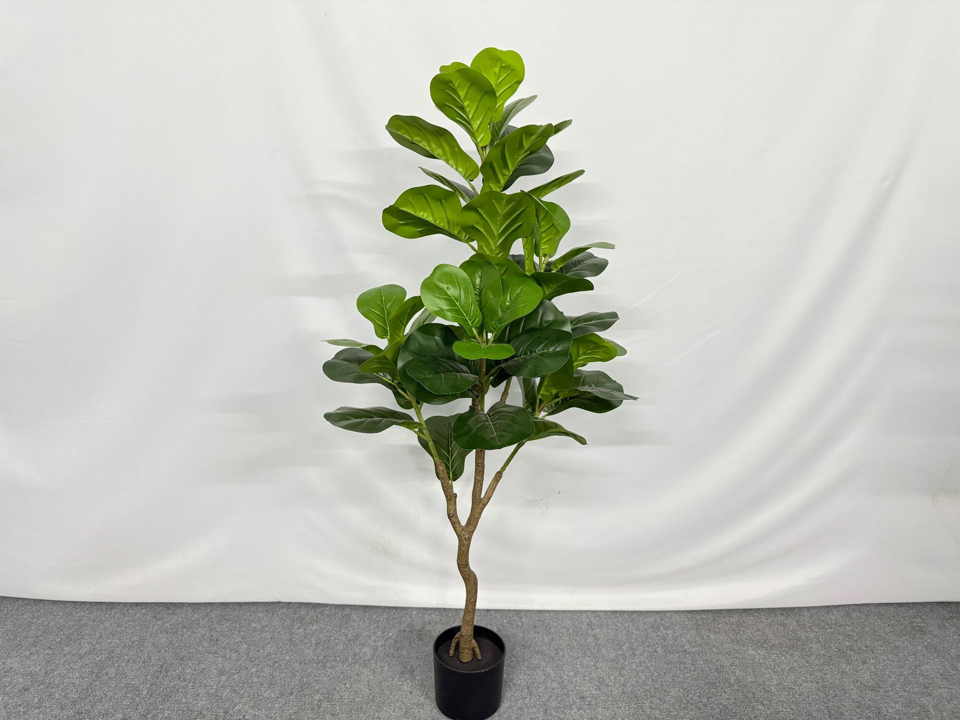 Simulated new style Ficus lyrata potted plant, large home floor-standing decorative item, green plant for homestay and shopping mall decoration, Ficus lyrata pic 2