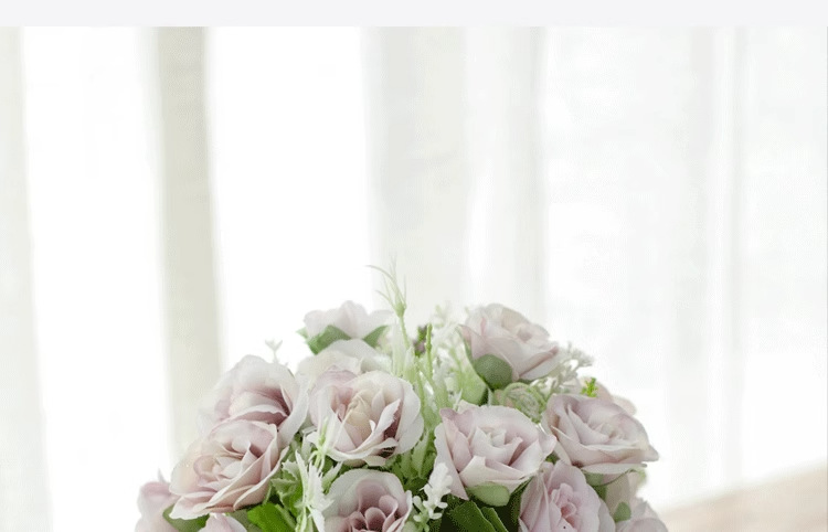 北欧仿真花套装陶瓷麻绳花瓶玫瑰花 仿真植物盆栽家居装饰假花盆详情13