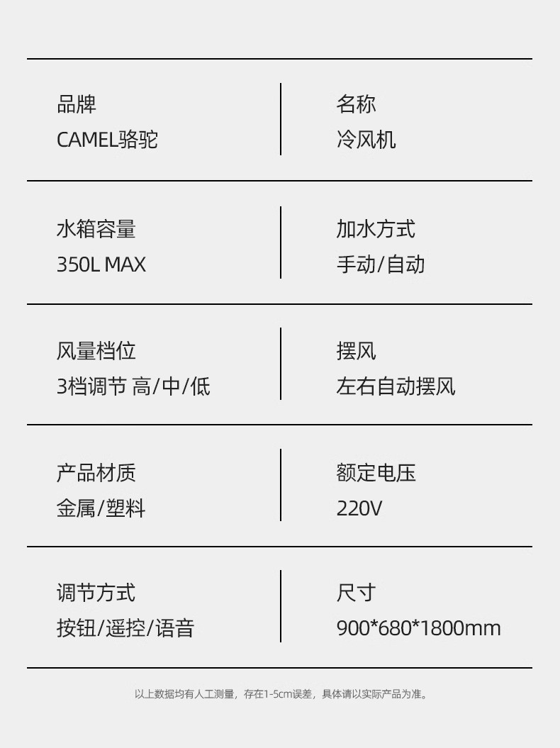 骆驼工业冷风机制冷风扇大型空调扇工厂车间商用家用蒸发式水空调详情17