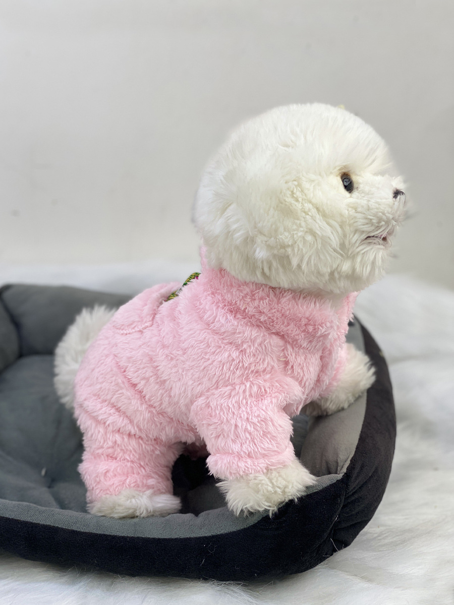 超小体狗狗猫咪衣服秋冬季毛绒四脚小码奶狗奶猫幼犬茶杯犬带牵引详情22