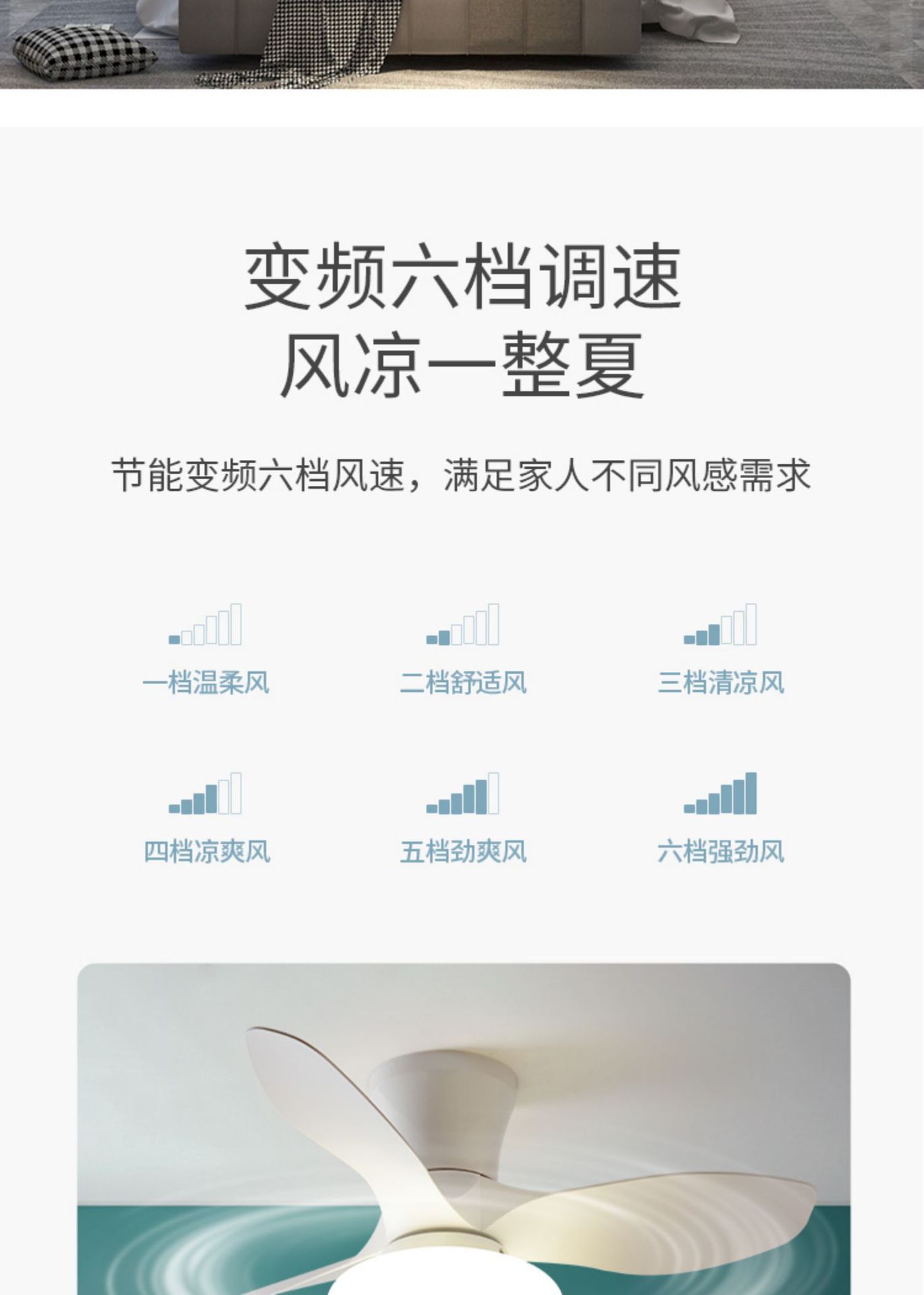 网红智能奶油风风扇灯简约吸顶吊扇灯卧室餐厅家用护眼风扇灯一体详情5