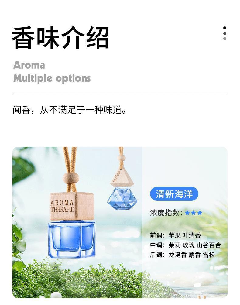 新款跨境车载挂绳香水瓶淡香香薰挂件汽车内饰用品详情14