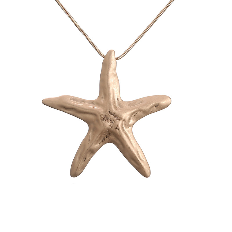 亚马逊跨境爆款饰品欧美时尚几何海星合金长女性珠宝项链毛衣链详情6