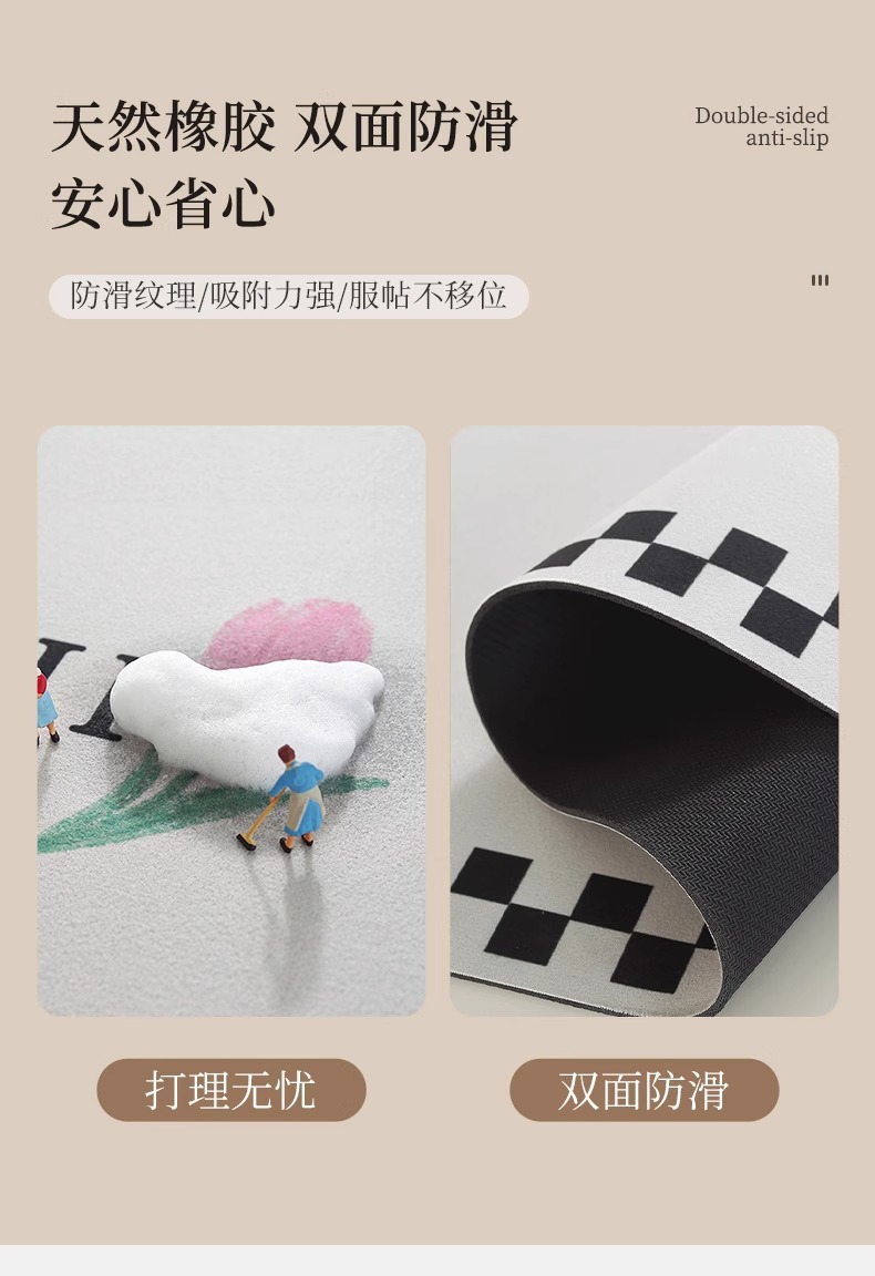 厨房长条地垫吸水吸油耐脏易打理防滑脚垫子卡通腊肠硅藻泥地垫详情9