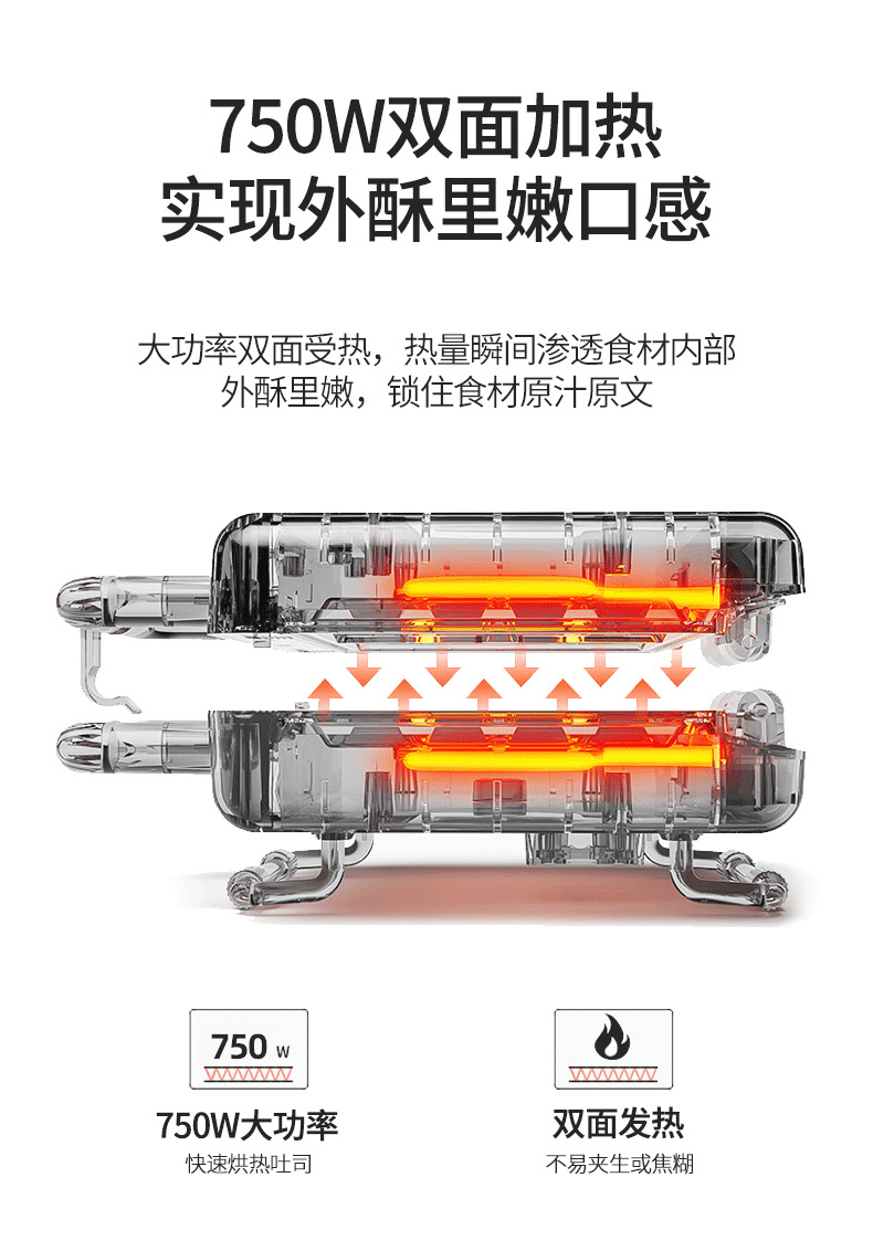 110V six-in-one sandwich machine, multi-functional waffle machine, heating electric griddle, steak machine, Panini breakfast machine pic 5