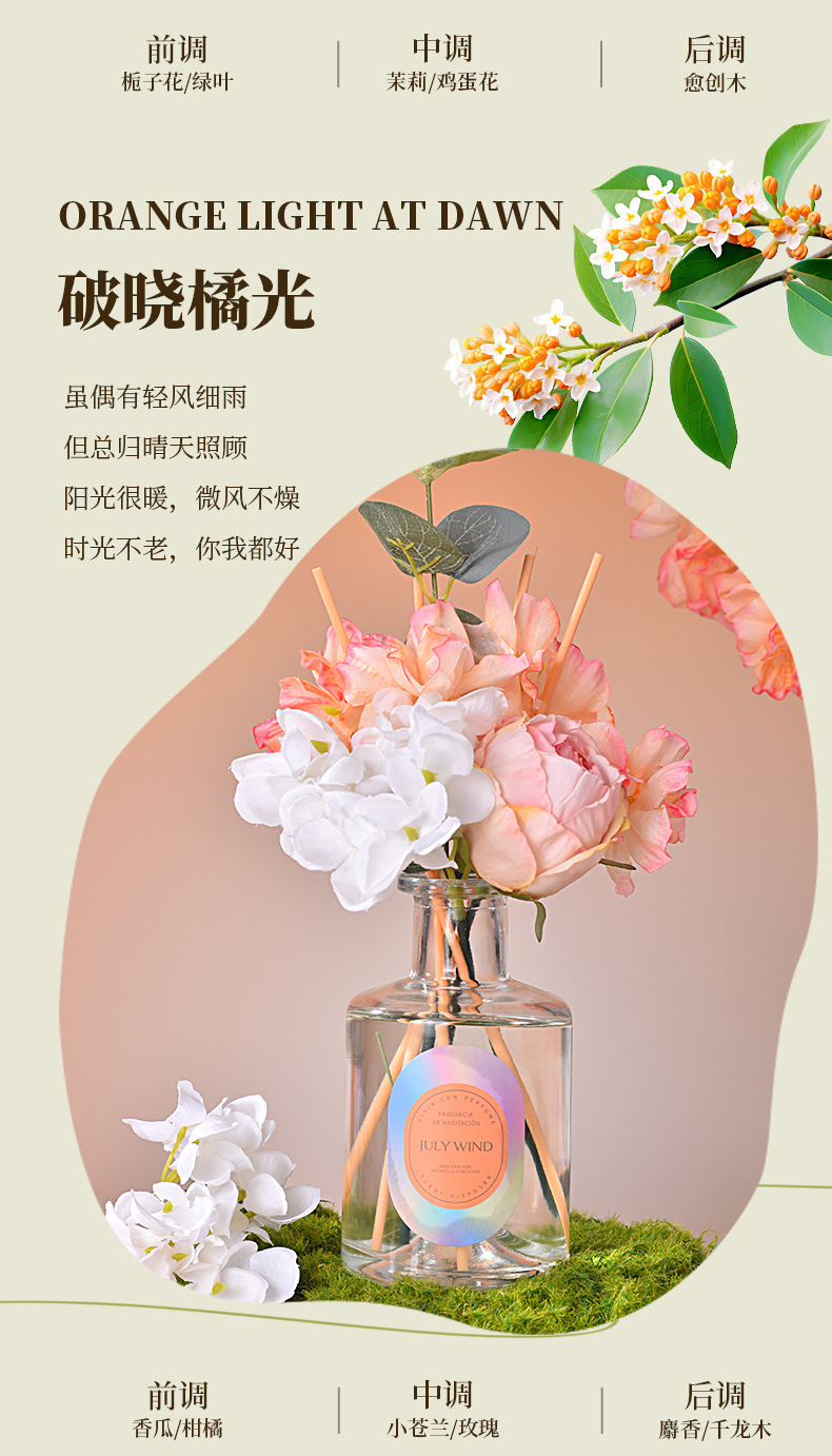 新款永生花花艺香薰家用房间卧室内持久留香栀子花香香熏精致摆件详情17