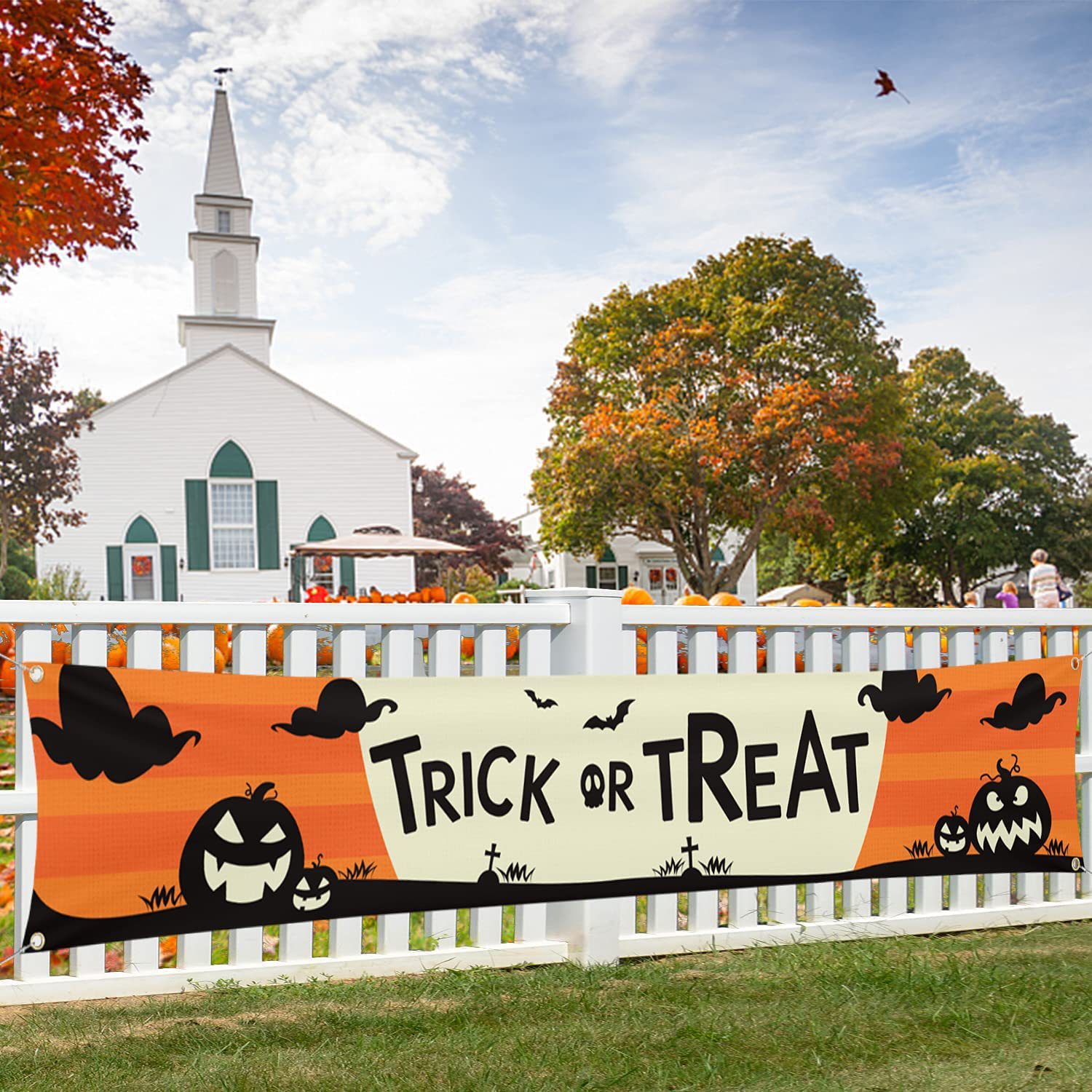 Customized cross-border Halloween couplet banner, festival decoration, polyester printed Halloween background cloth set, and hanging flag pic 24