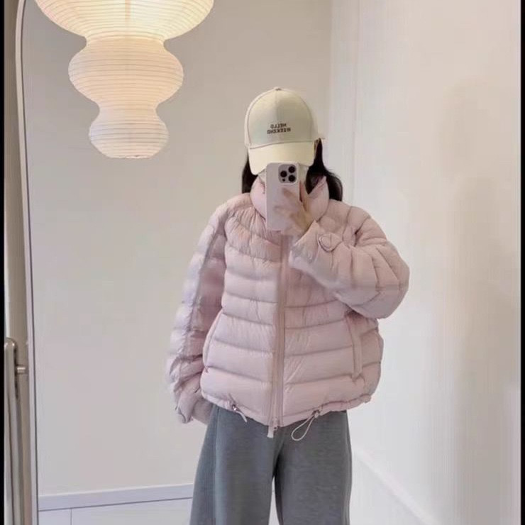 90白鸭绒韩系2025秋冬排骨休闲简约宽松立领短款轻薄羽绒服女外套详情15