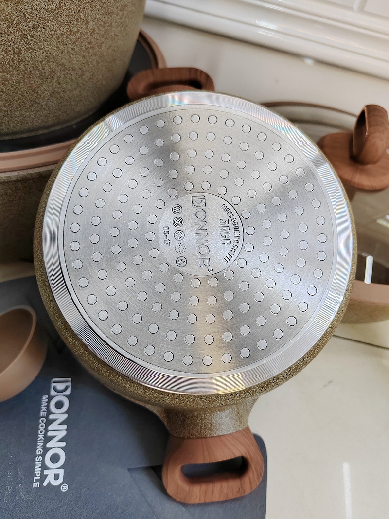 15/16 pieces cookware set 15/16 pieces non-stick pot set, tourmaline die-cast aluminum pot with bottom heat pic 7