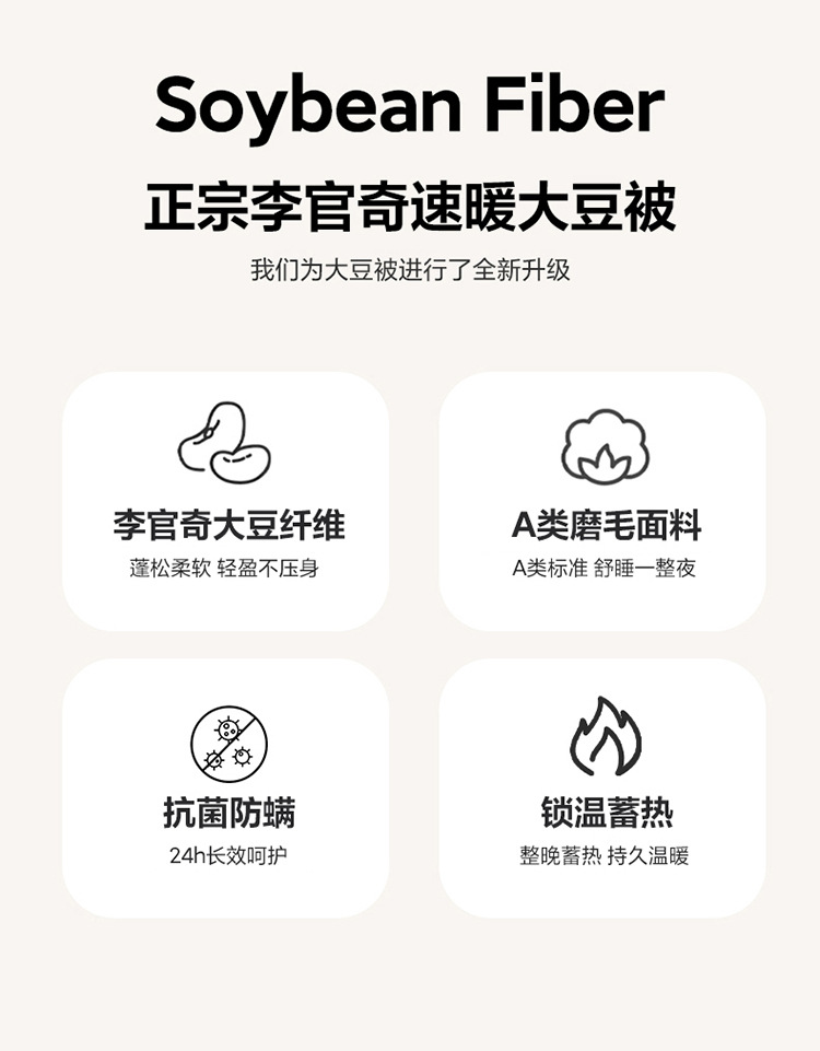 A类李官奇大豆纤维被子大豆被芯加厚冬被保暖冬季被芯春秋被批发详情4