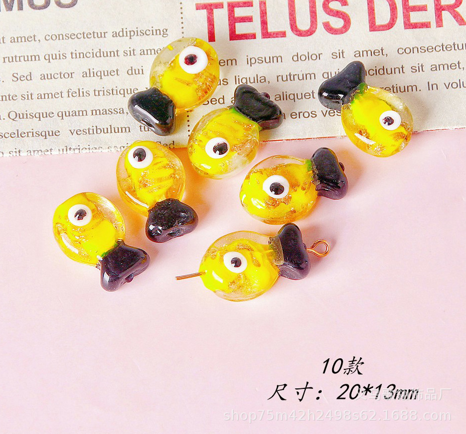 古法工艺琉璃可爱小鱼DIY 项链手链手机链饰配详情10