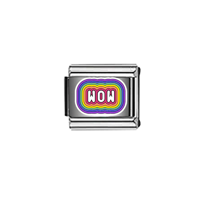 跨境爆品新款原创钛钢手链套装时尚简约个性DIY图案手链饰品批发详情34