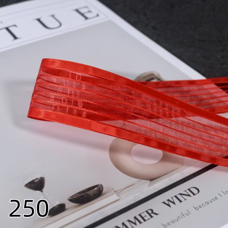 宽边条形纱100码每卷玩具辅料礼品鲜花烘焙包装丝带蝴蝶结头饰装详情8