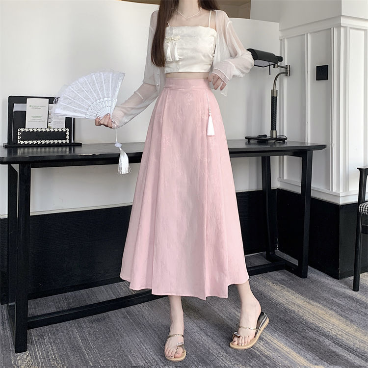 New Chinese-style jacquard skirt 2024, improved horse face skirt, high-waisted, slimming and elegant, pleated A-line skirt, Chinese trend pic 20