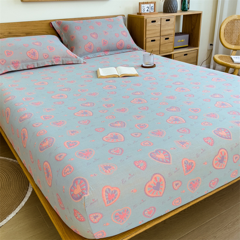 Pure cotton yarn-dyed jacquard double-layer gauze bed cover, single piece of all-cotton gauze mattress protective cover, bedspread, bed cover, single piece of bedding pic 77