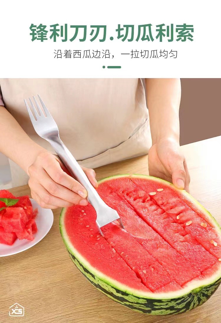切西瓜神器分割器不锈钢水果哈密瓜西瓜切丁切块拼盘摆盘工具详情2