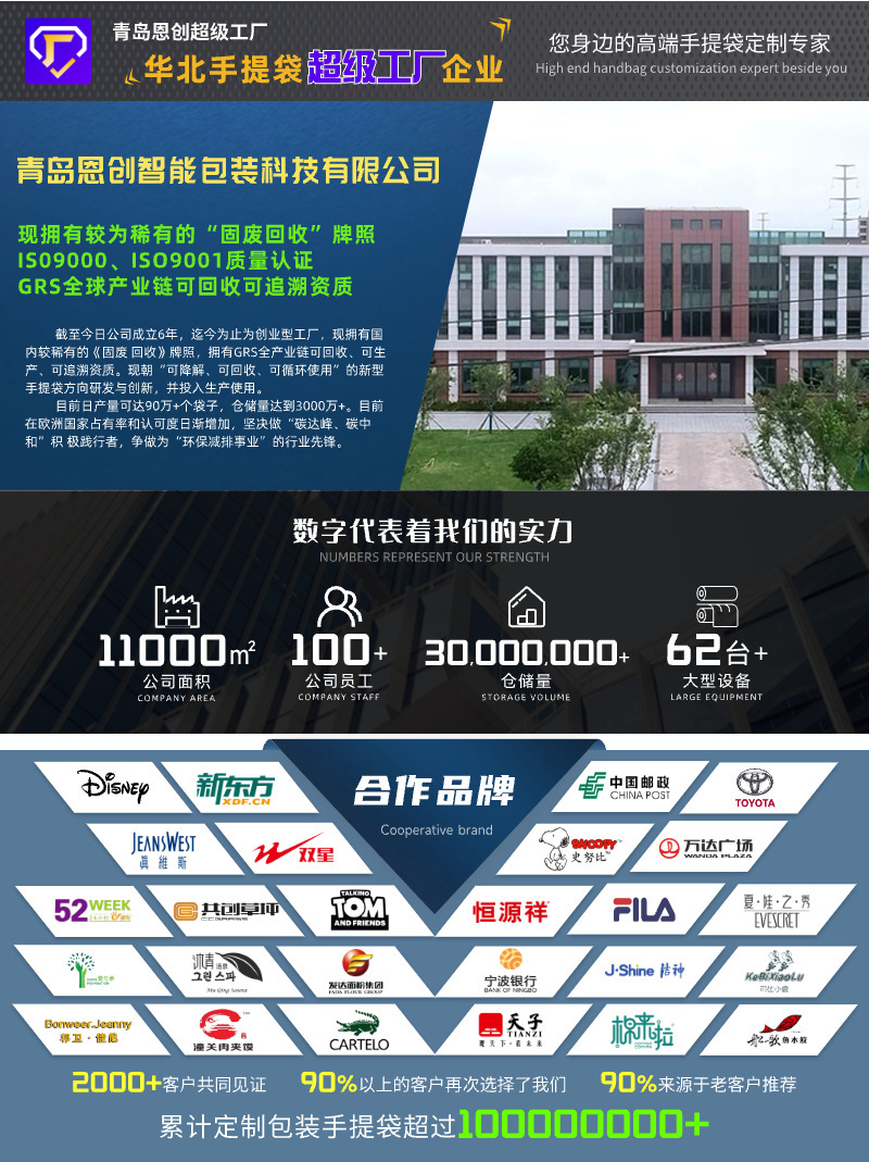 高级圆口服装店手提袋加厚塑料衣服用购物礼品包装打包袋可批发详情1