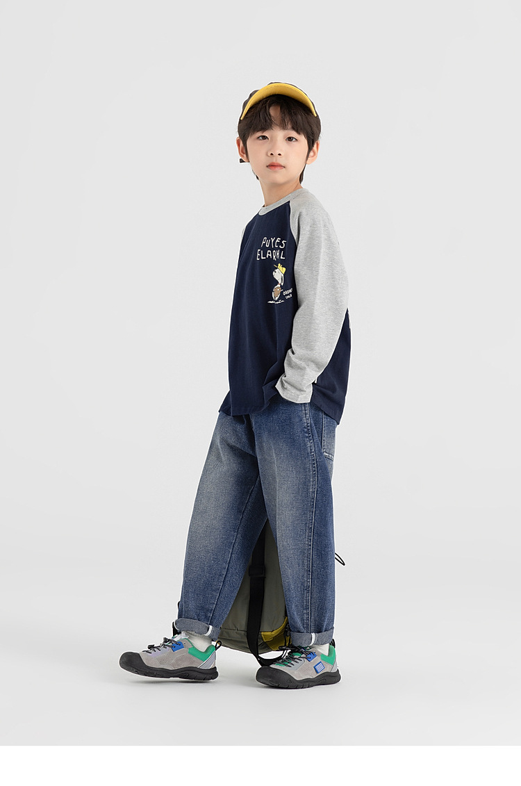 多多家男童牛仔裤2025秋季柔挺有型百搭质感儿童宽松复古休闲长裤详情21