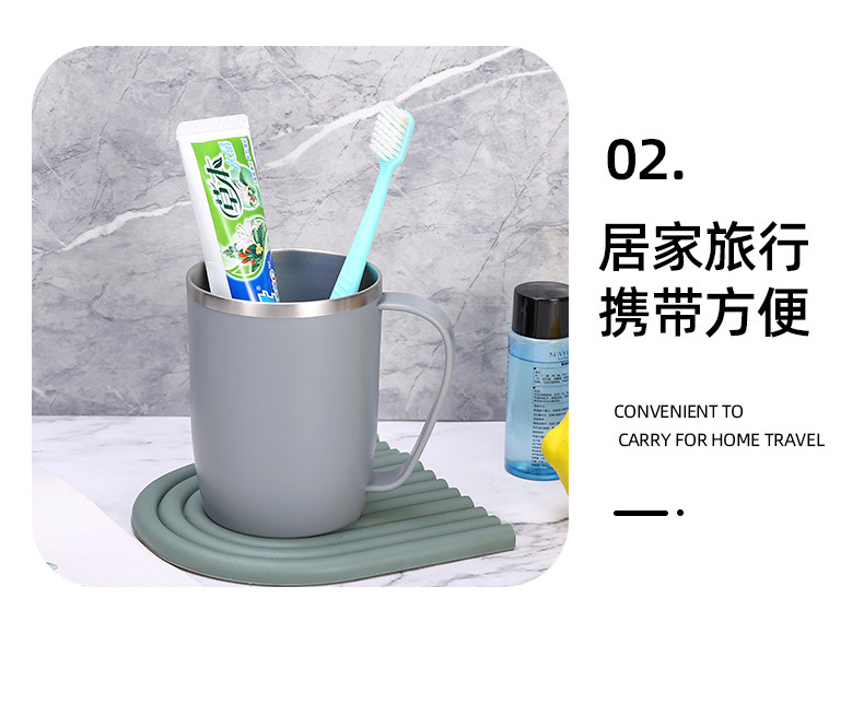 百货300ml不锈钢漱口杯牛奶杯双层咖啡杯儿童水杯洗漱杯牙刷杯缸详情28