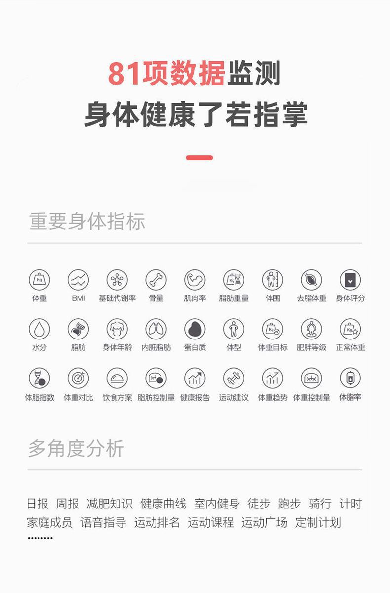 Smart body fat scale, Bluetooth weighing scale, home cute adult high-precision human body scale, health scale for fat measurement and weighing pic 7