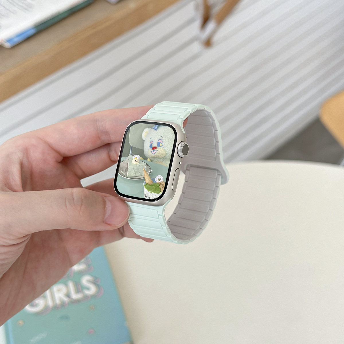 高级夏日淡薄荷系列尼龙表带适用于苹果iWatchs9高级Apple Watch8详情3