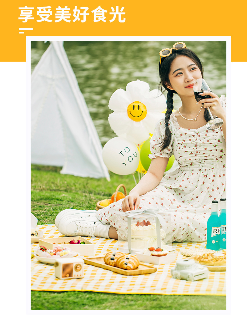 野餐垫防水加厚便携式户外郊游野炊地垫超厚草坪春游沙滩防潮垫子详情12