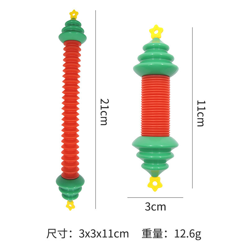 跨境圣诞老人伸缩管儿童pop tube带灯雪人拉拉管圣诞系列解压玩具详情5