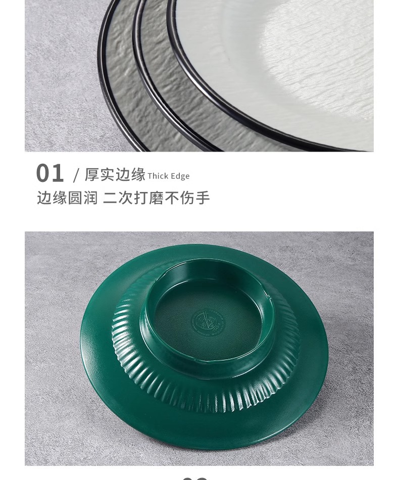 创意密胺高脚盘餐厅菜盘酒店餐具塑料凉菜盘子自助餐展示盘点心盘详情11