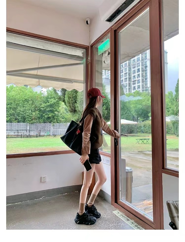 葡萄妈同款 画报女孩 时髦双鞋带网面拼接厚底增高老爹鞋女真皮详情46