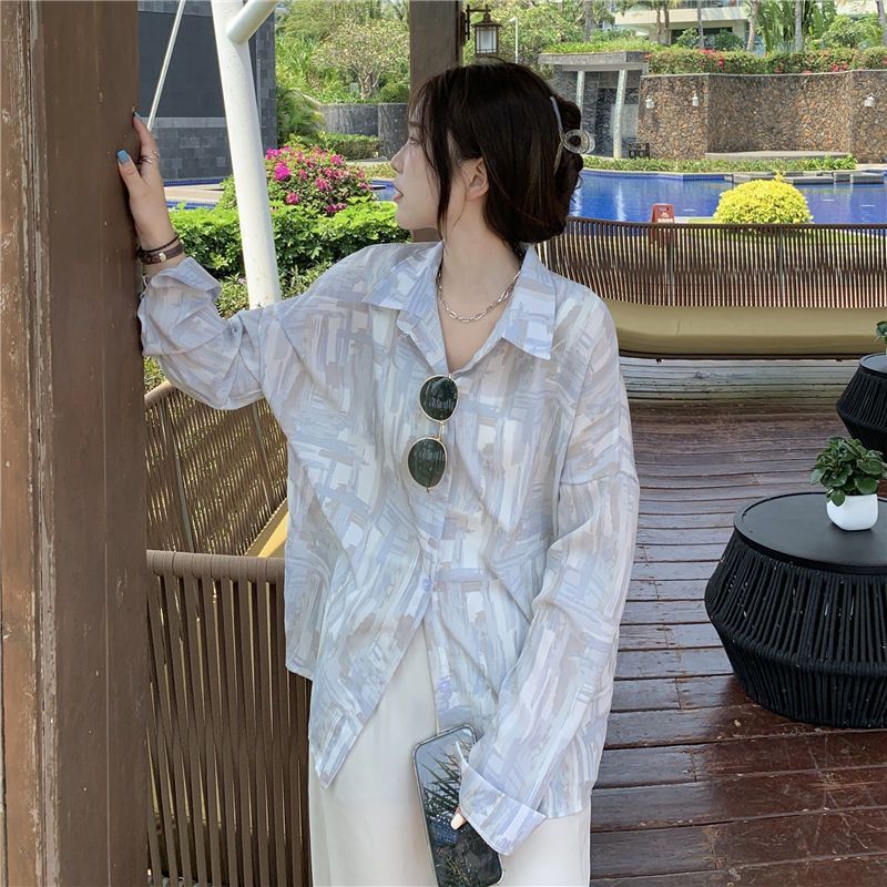 扎染长袖防晒衬衫女夏季薄款设计感小众别致吊带详情13
