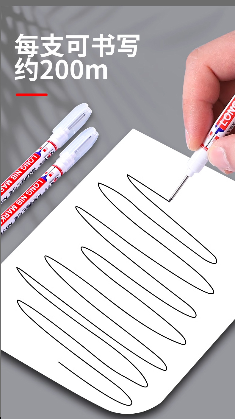 Wholesale of long-tipped marker pens, oil-based hardware and woodworking pens, bathroom tile marker pens, black deep-hole marker pens pic 13