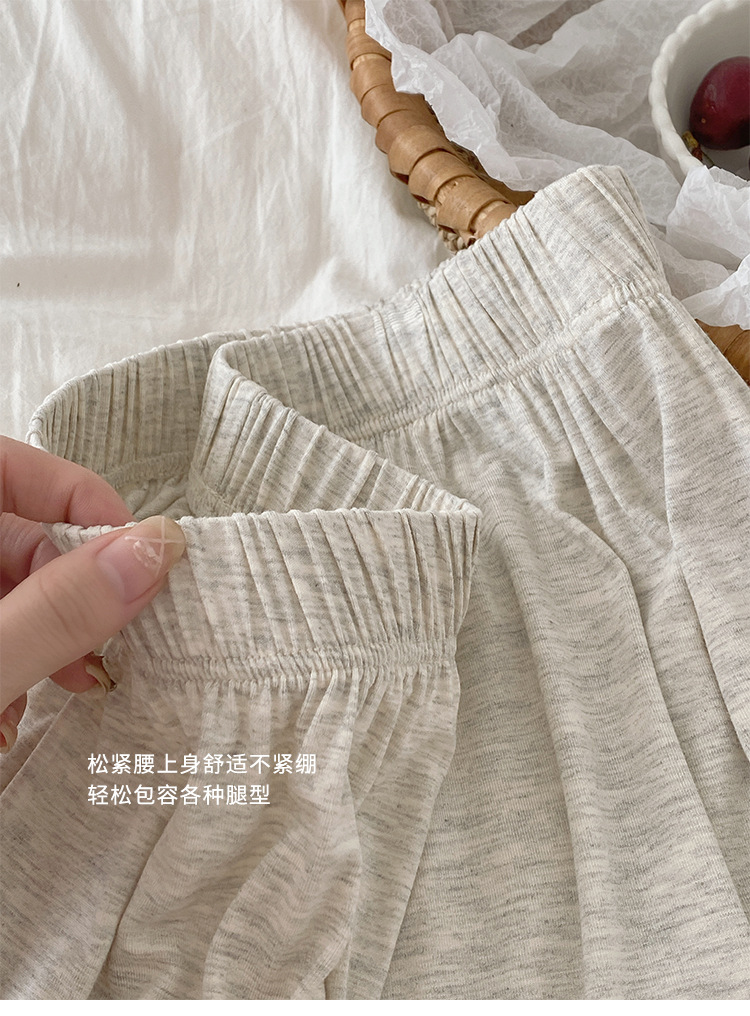 Summer pajama set with chest pad, short sleeves and shorts, pullover, two-piece home wear, thin and skin-friendly, can be worn outside with a pullover pic 12