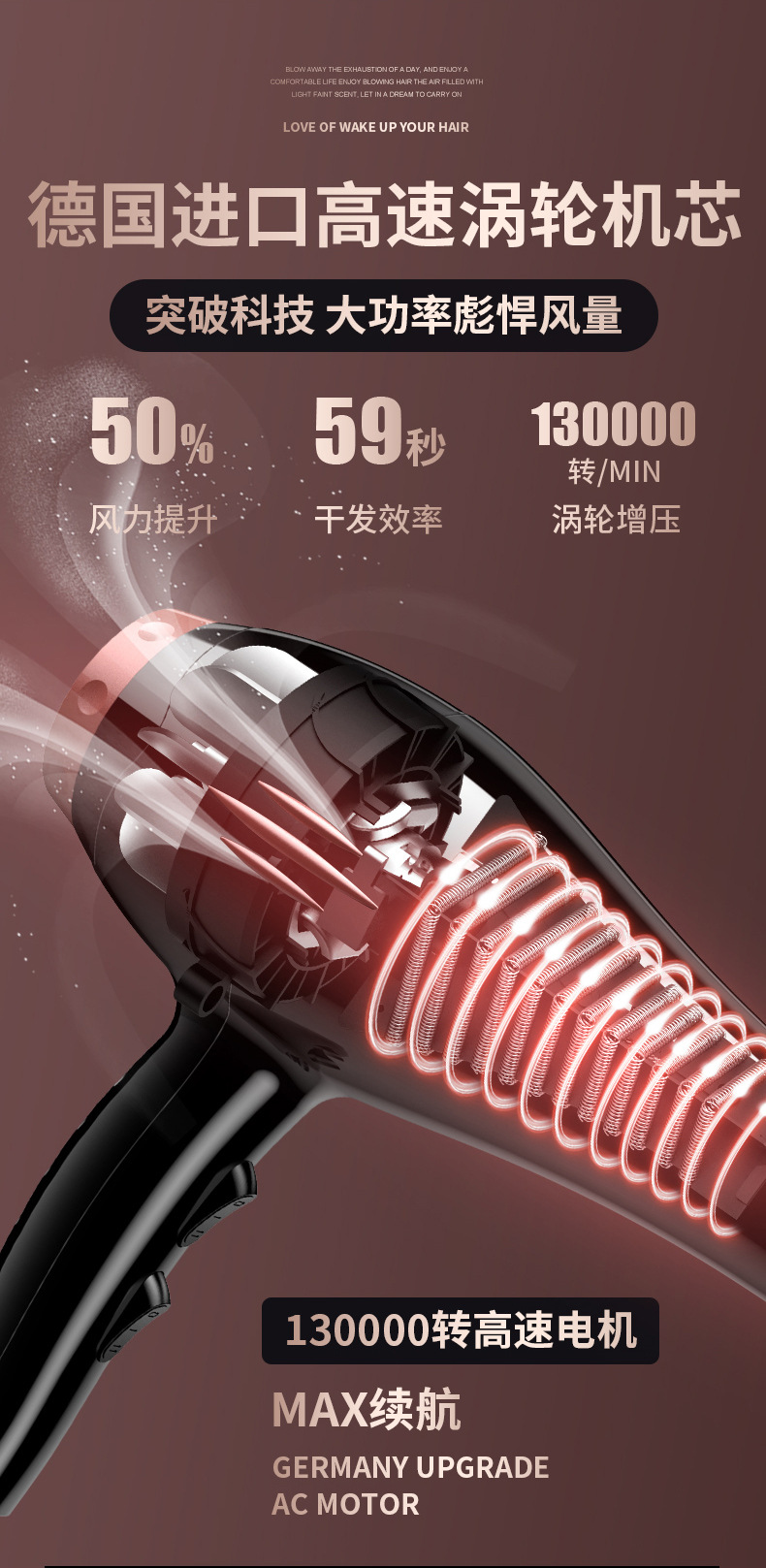 吹风机家用冷热风蓝光负离子护发吹风筒发廊专用大功率速干电吹风详情5