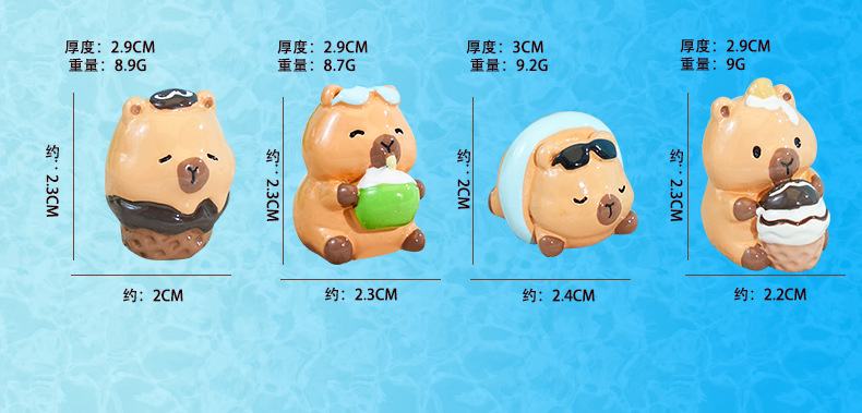 百茂原创Q萌水豚系列钥匙扣创意卡通树脂挂件diy惊喜扭蛋挂饰批发详情10