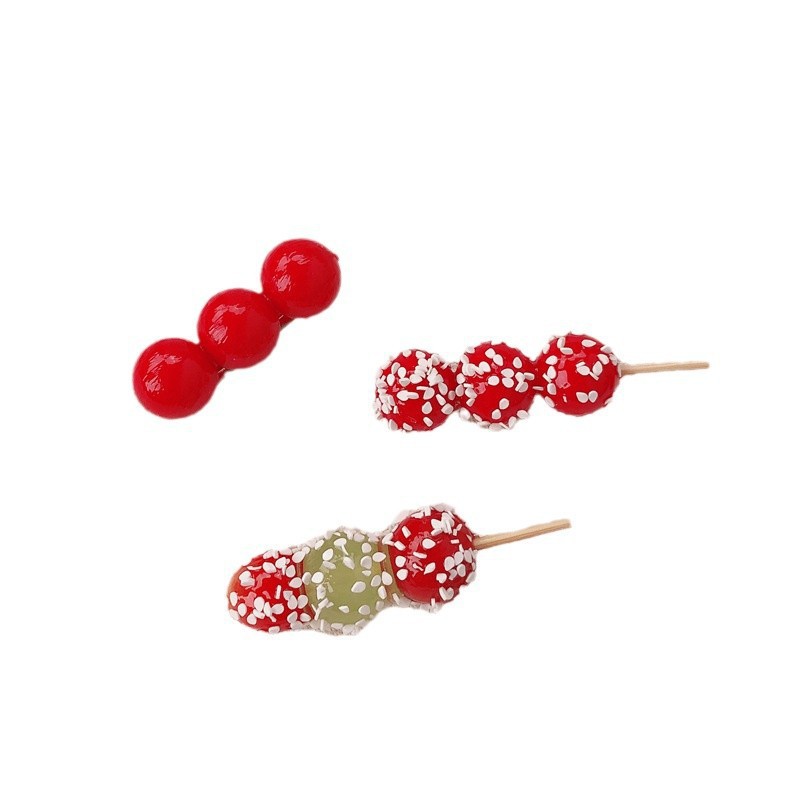 Fun and creative simulated sugar-coated haws hair clips, cute girls, super sweet hawthorn string headwear, high-end hair accessories pic 5
