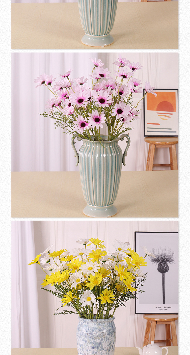 仿真5头荷兰菊 洋甘菊 小雏菊波斯菊手捧花婚庆家居摄影装饰批发详情11