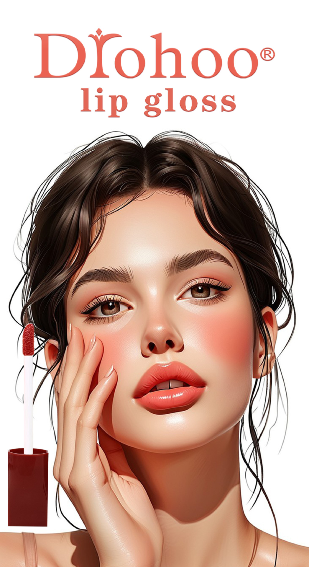 DROHOO跨境彩妆工厂哑光雾面易上色不粘杯唇彩外贸专供代加工详情8