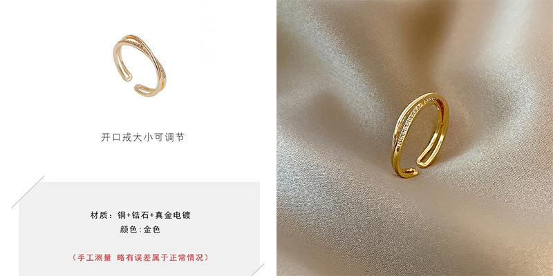 Korean-style niche light luxury ring, with a unique design sense, micro-inset zircon ring, a high-end and adjustable jewelry that is popular among Internet celebrities pic 13