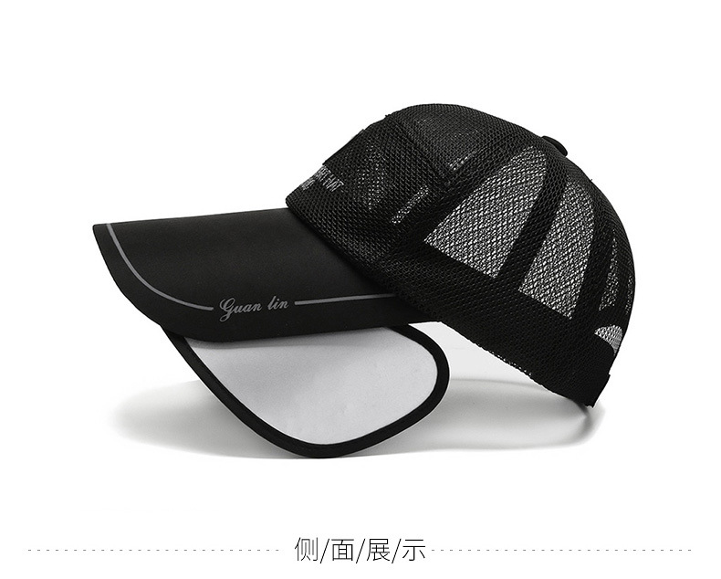 Summer pull-out brim net hat, fashionable, casual, sporty, trendy, sunshade and sun protection, embroidered letters, suitable for men, women, middle-aged and elderly pic 8
