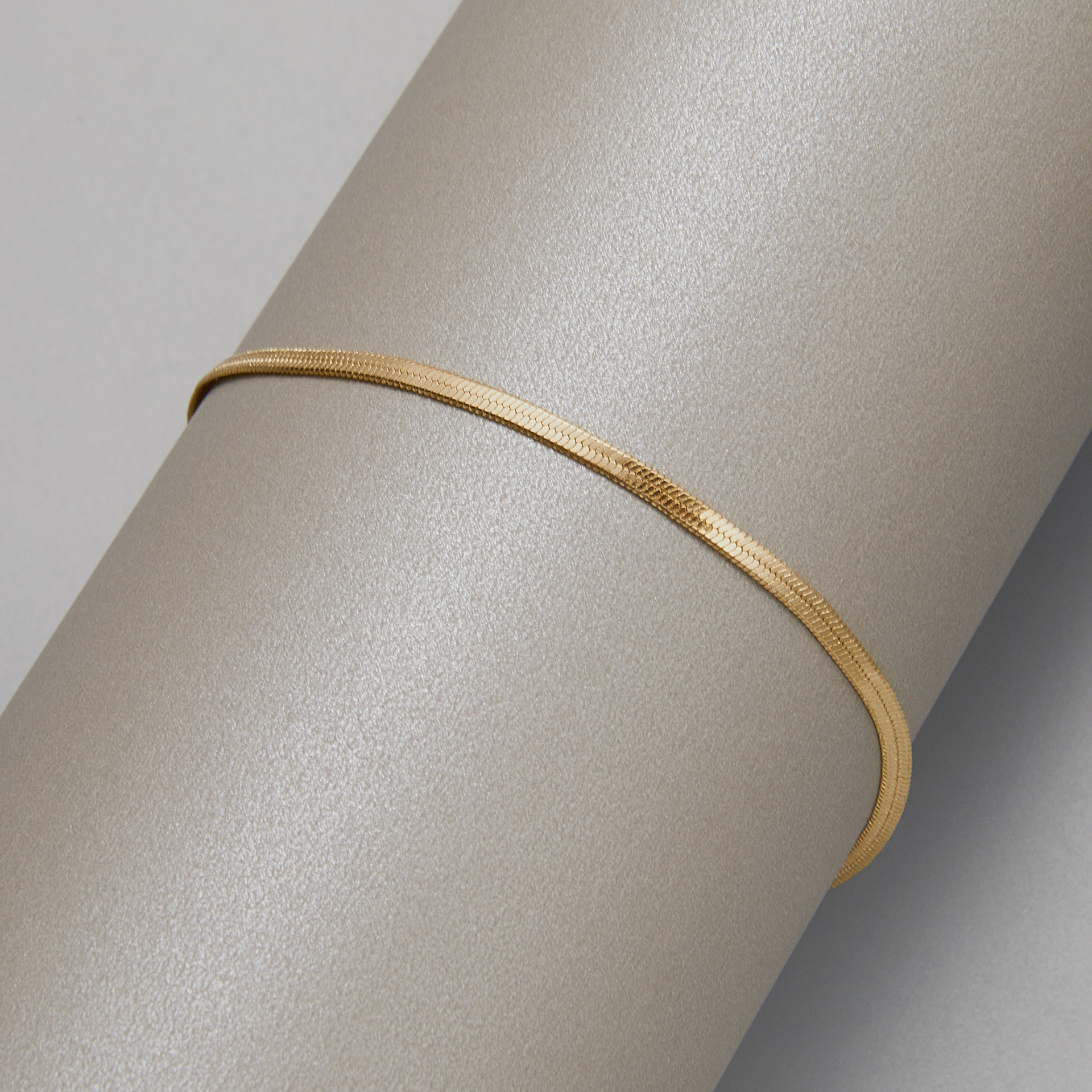 外贸新款扁状链条脚链 简约时尚女式脚链裸链 扁蛇链脚链沙滩链详情6