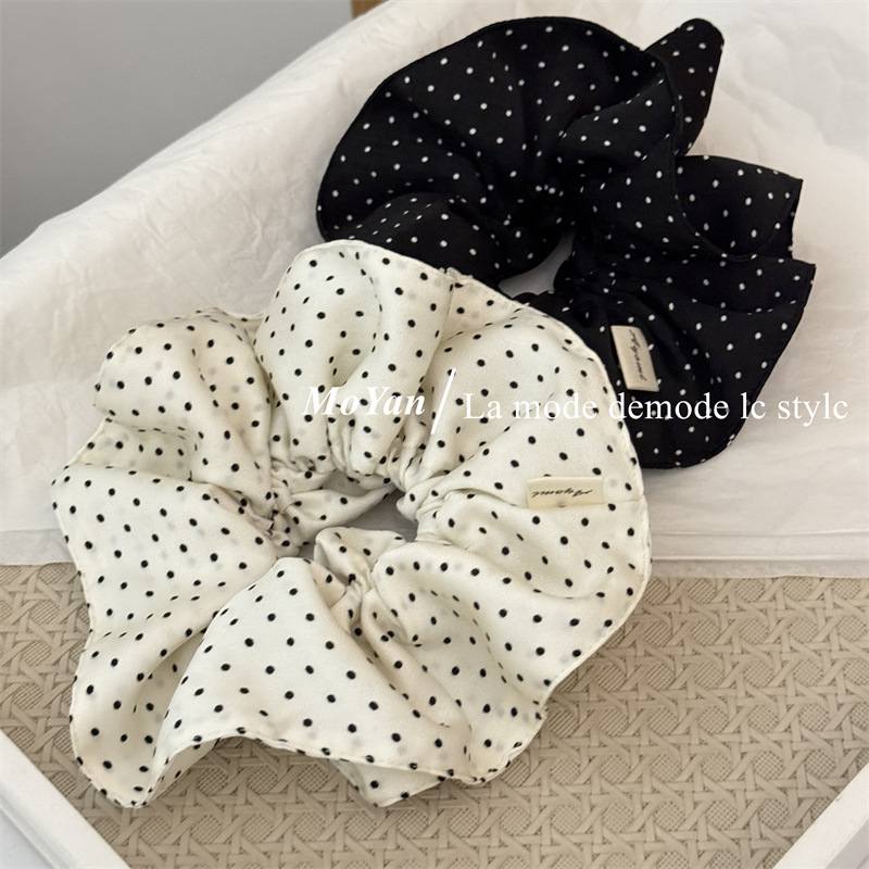 韩版气质波点大肠发圈复古高级感小蛮腰发绳低马尾头绳丸子头头花详情9