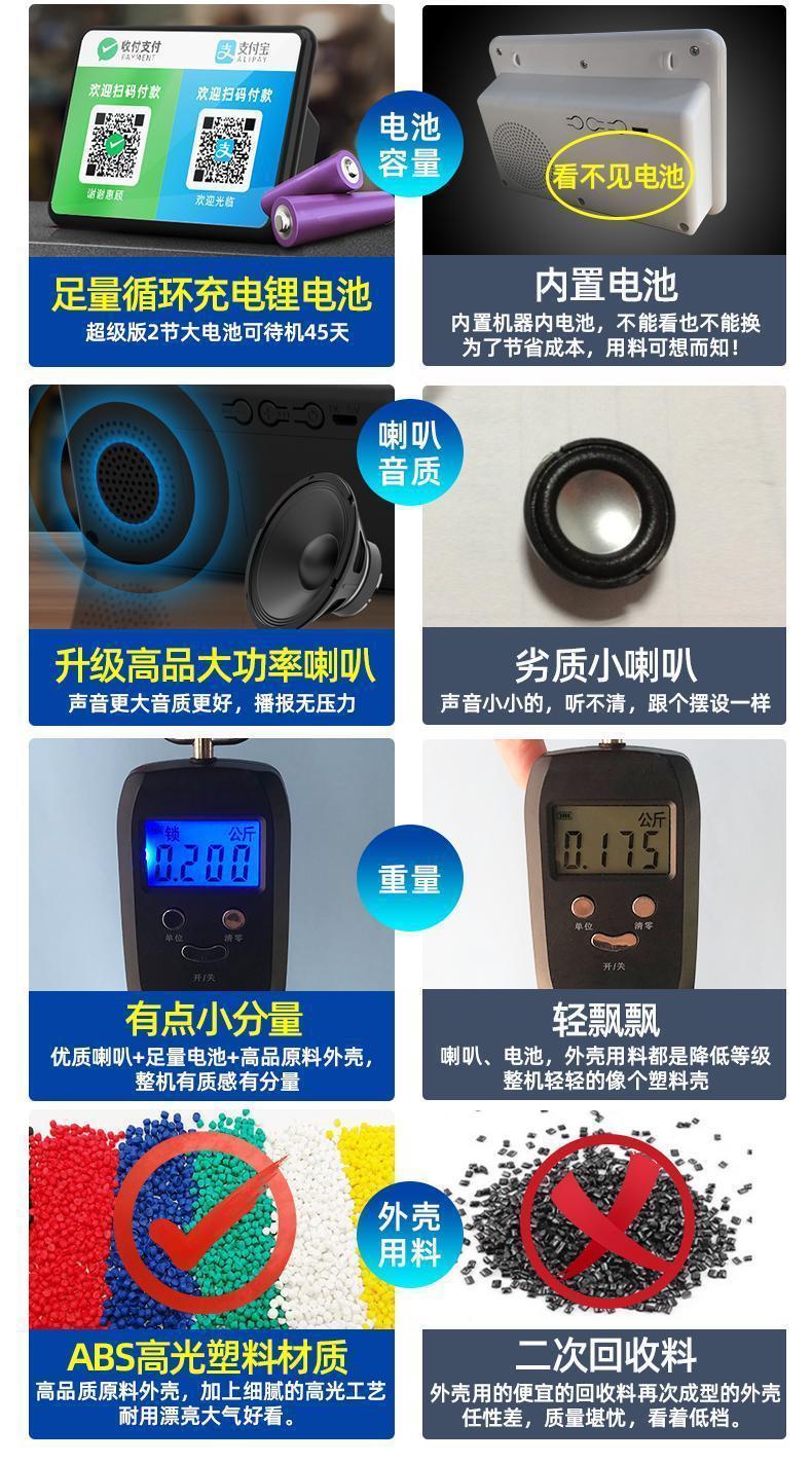 新品微信二维码提示支付宝店铺器摆摊收付提示语音播报蓝牙音响详情3