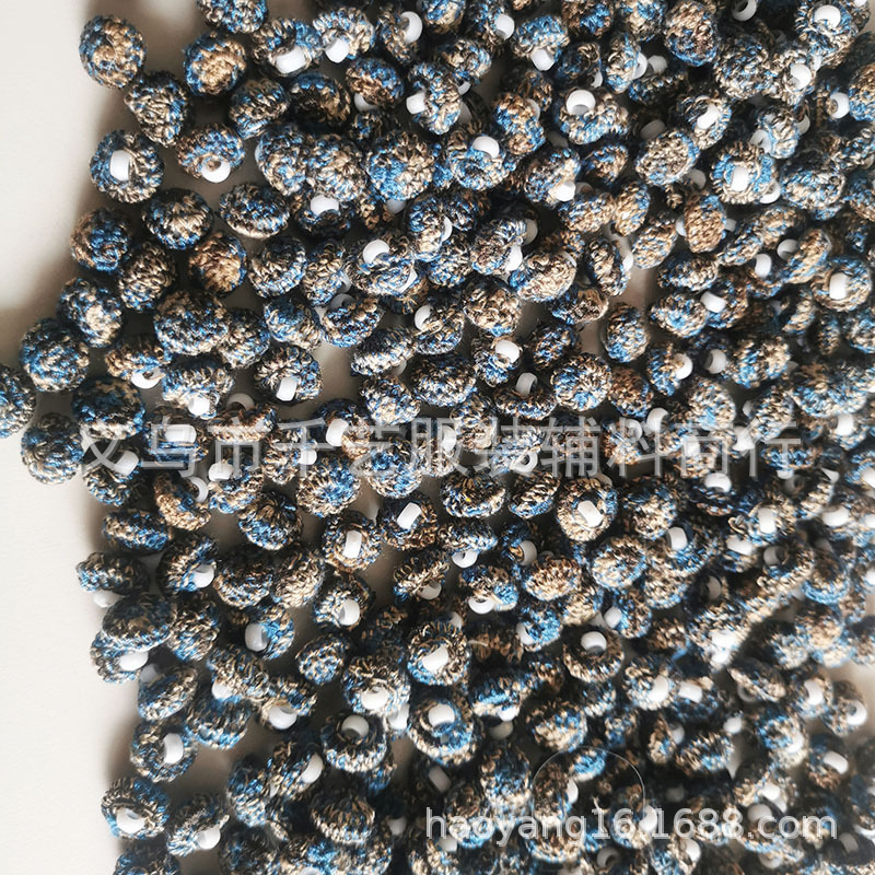 国潮风手勾渐变色毛线纽扣连衣裙毛衣DIY手工纽扣详情1