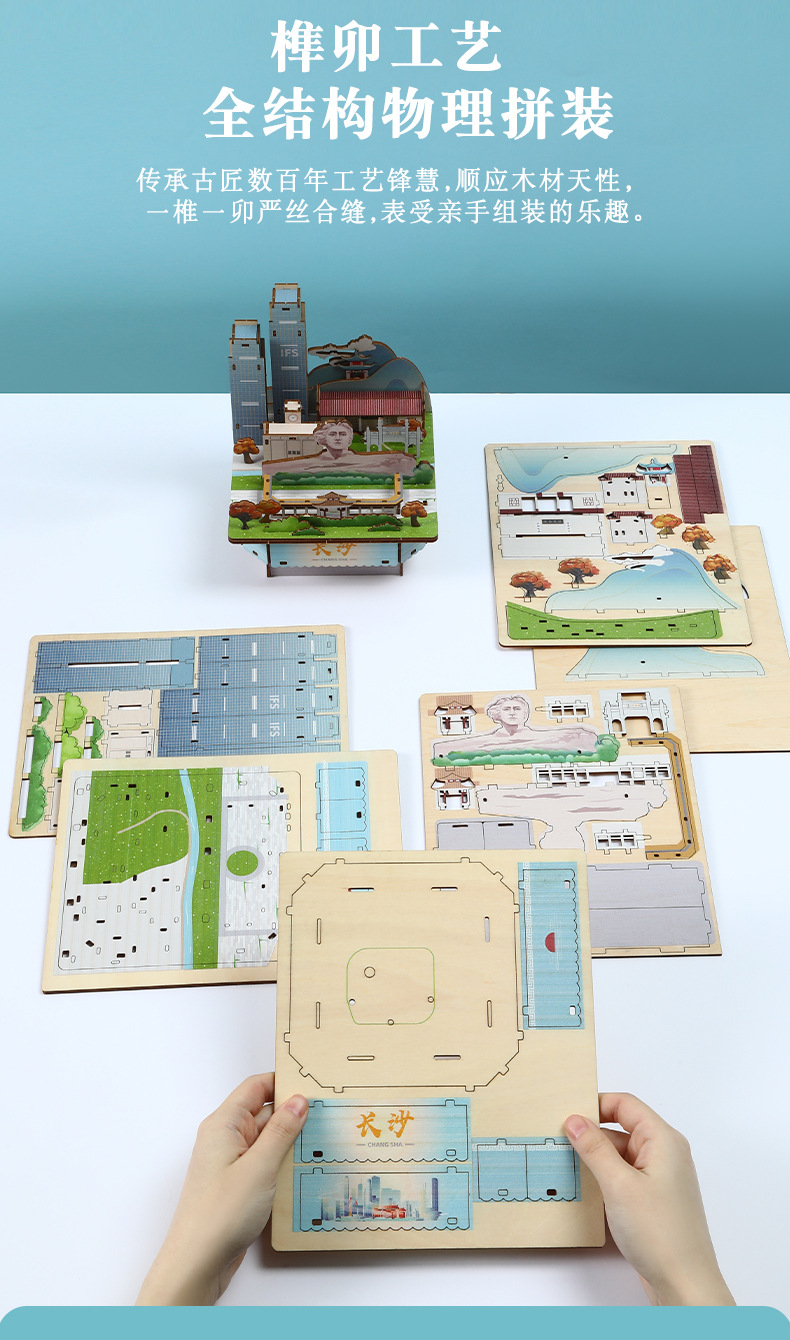 Shengtai 3D jigsaw puzzle, diy model assembly, popular scenic spot, Changsha music box, gift wholesale pic 9