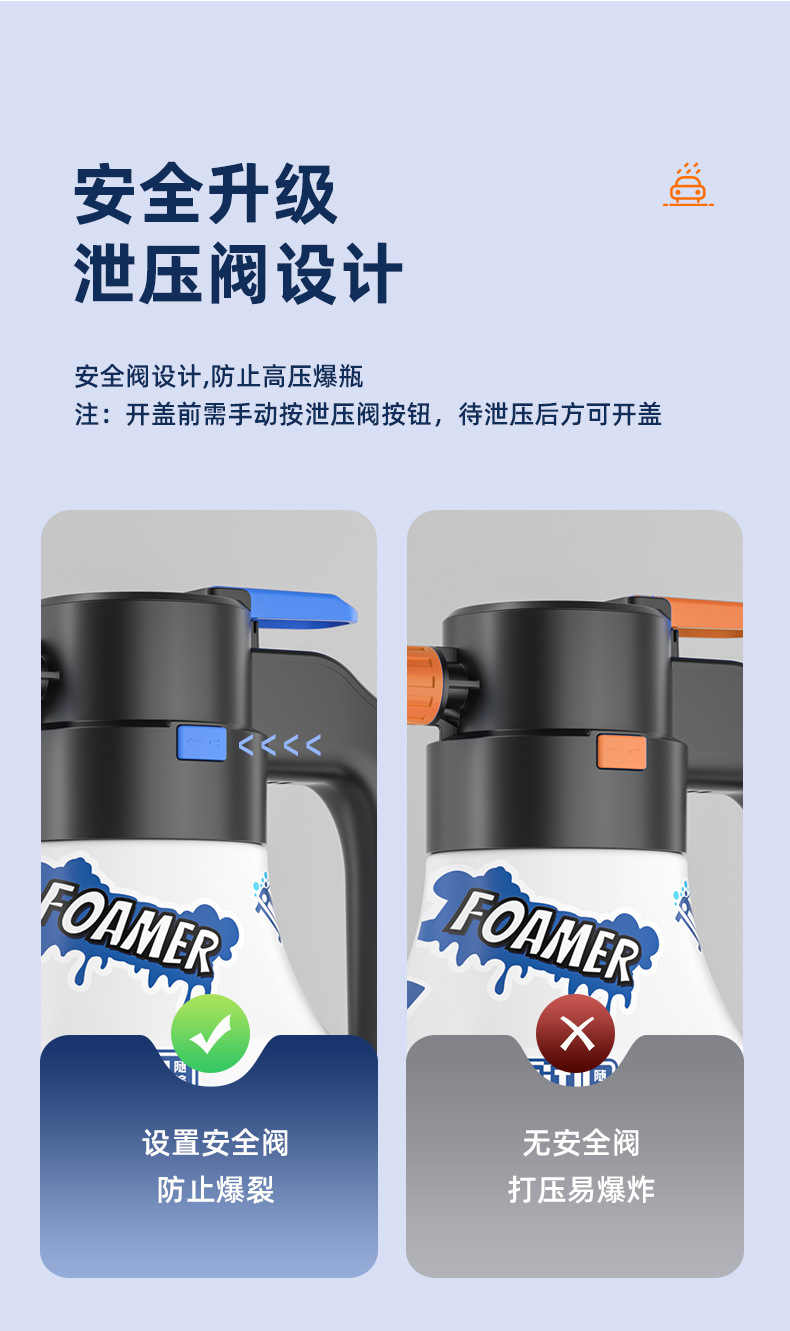 电动洗车泡沫喷壶高压pa壶洗车专用扇形泡沫喷壶气压式通用喷雾器详情11