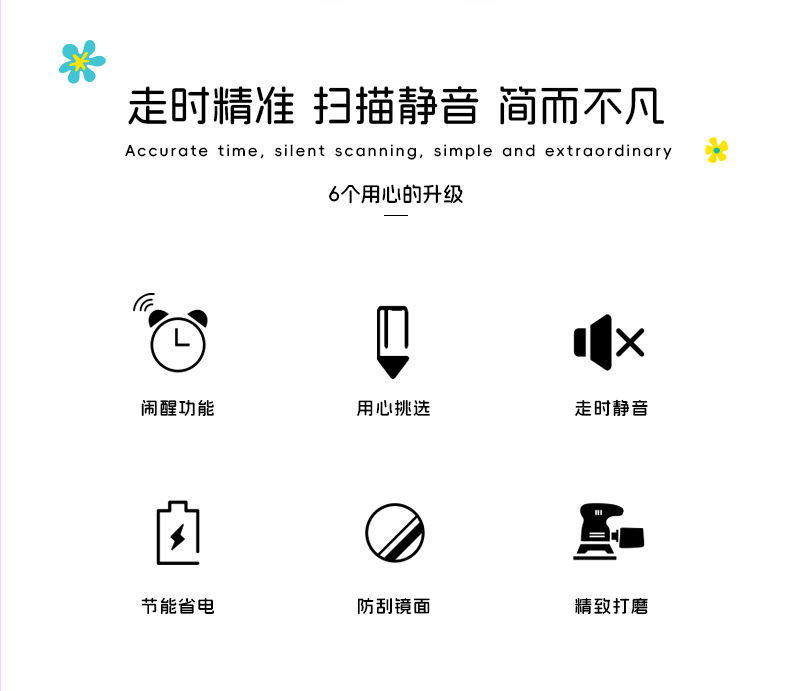 迪士尼桌前小闹钟高颜值草莓熊史迪奇冰雪公主可爱卡通圆形静音小详情2