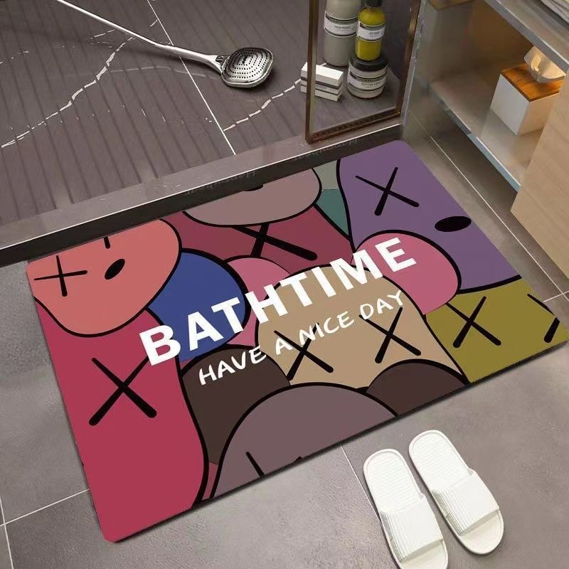 No-wash diatom mud household door entrance bathroom absorbent floor mat, kitchen and bathroom rubber anti-slip large foot mat pic 12