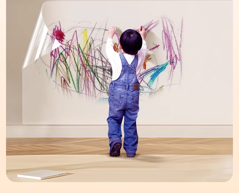 乳胶漆墙面透明保护膜静电不伤白墙贴防踢脏防潮贴纸墙壁防水贴膜详情22