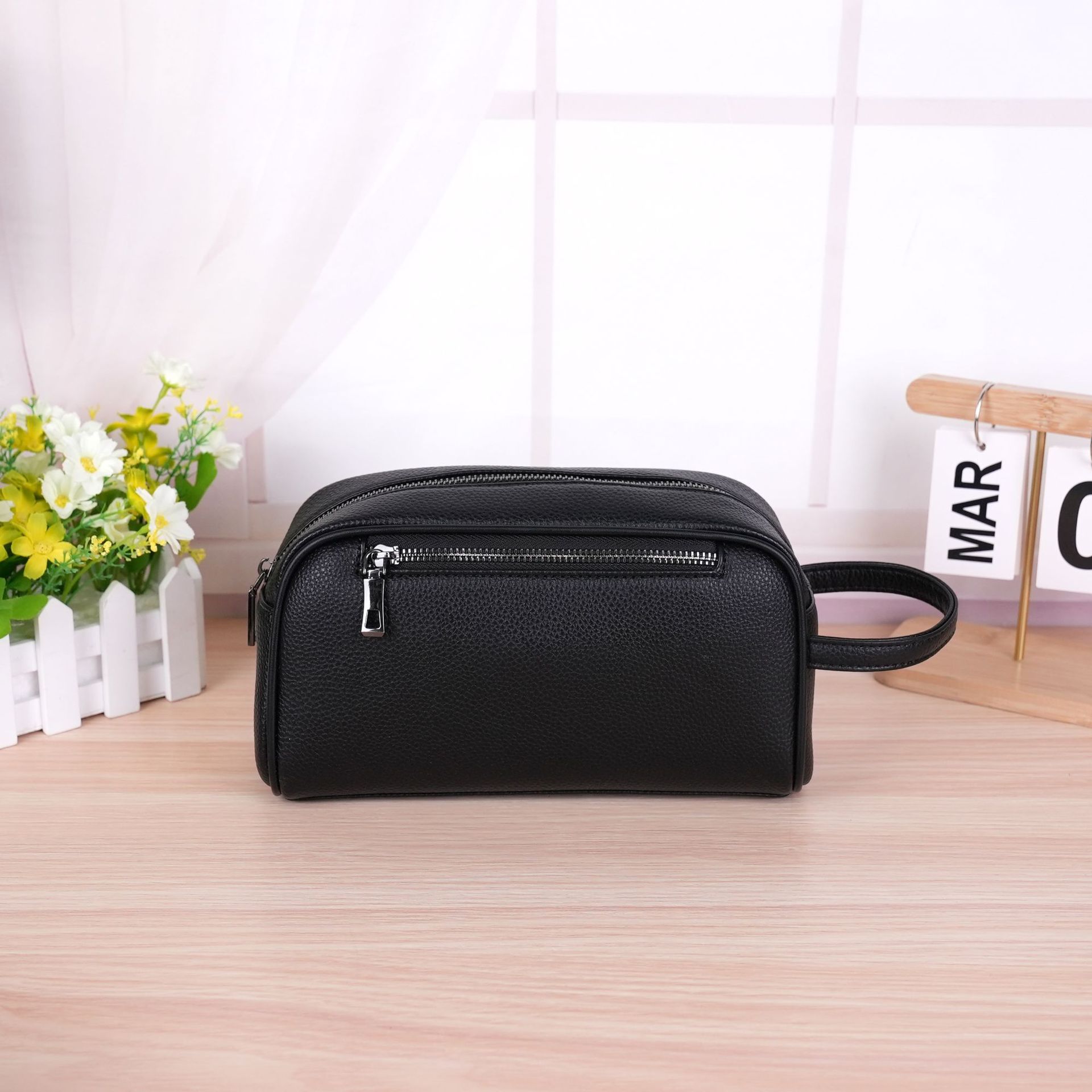 跨境新款男士手拿包密码锁大容量商务休闲手拎包软皮多口袋手包男详情16