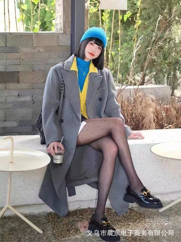 0D莱卡黑丝超薄T裆无痕波点高级感圆点透透袜任意剪性感隐形批发详情5